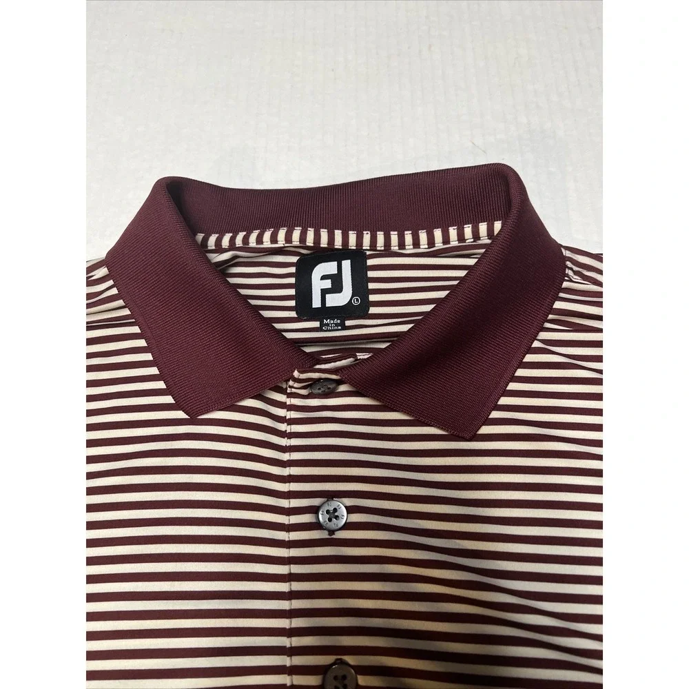 Footjoy Golf Polo Shirt Men's Large Richland  Embroidered Sleeve Striped - Picture 12 of 16